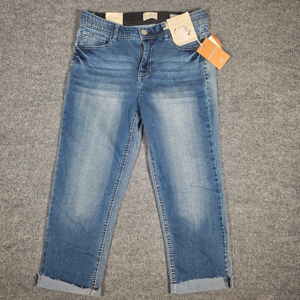 Angels Forever Young Everflex Sculpt Straight Crop Jeans Size 10/30 Medium Wash